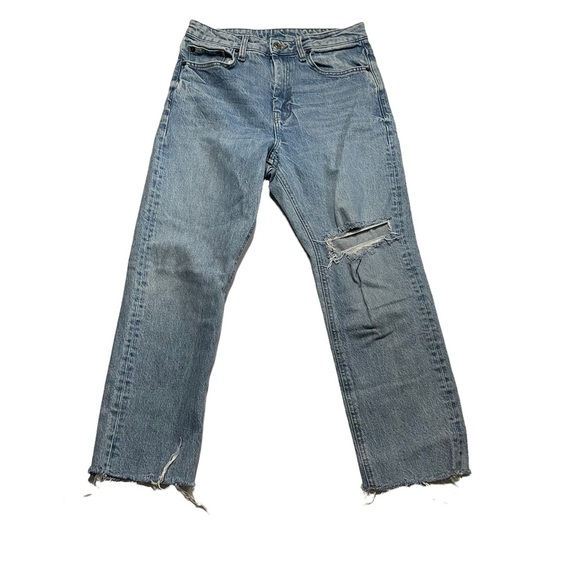 Topshop Denim - Topshop High Waist High Rose Distressed Mom Jeans Size W28 L30 Streetwear Y2K